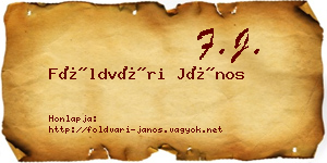 Földvári János névjegykártya